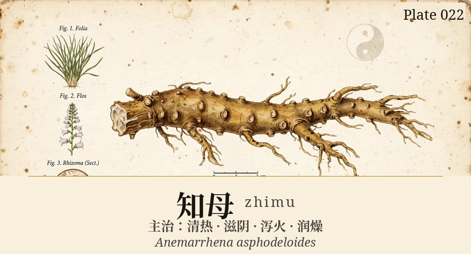 Zhimu (Anemarrhena Root) — classical plate