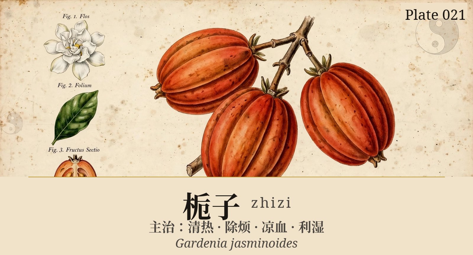 Zhizi (Gardenia Fruit) — classical plate