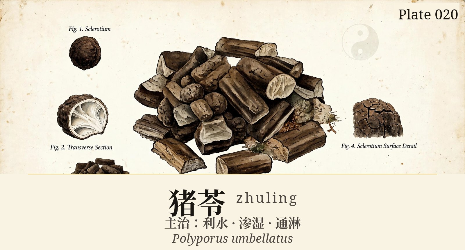 Zhuling (Polyporus) — classical plate